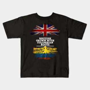 British Grown With Colombian Roots - Gift for Colombian With Roots From Colombia Kids T-Shirt